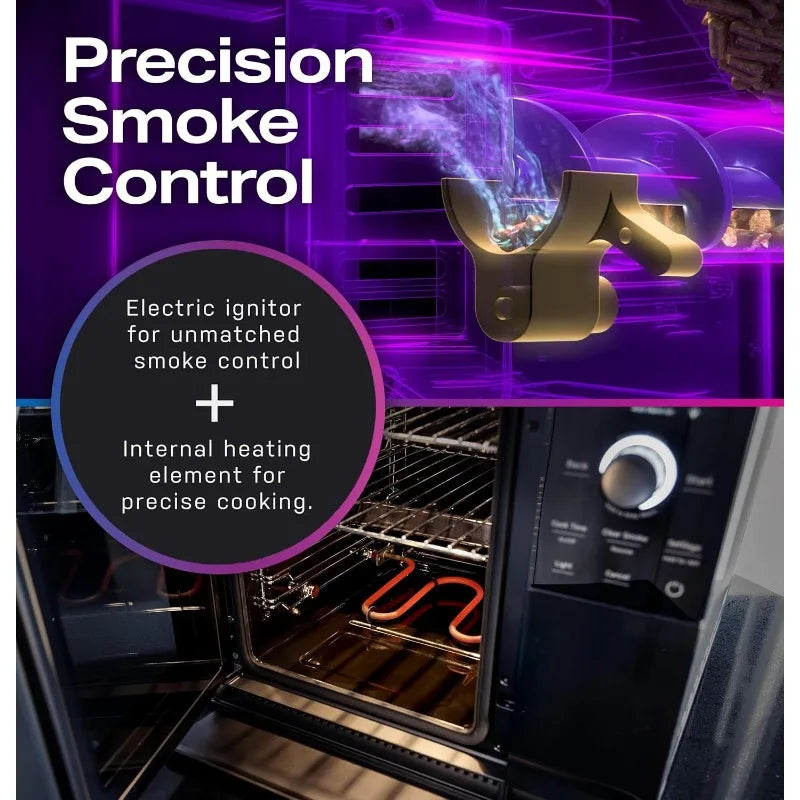 Smart Indoor Pellet Smoker With WiFi And 5 Smoke Control Settings