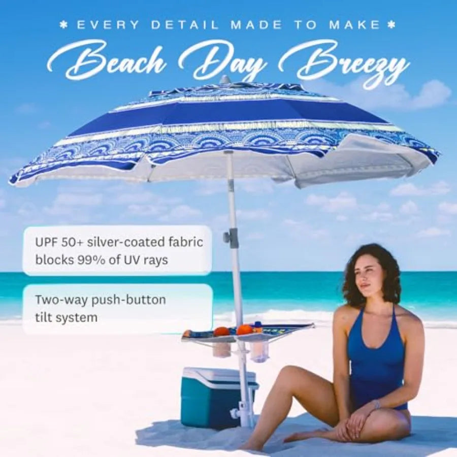 You experience reliable shade and beachside comfort with this 7Ft Heavy Duty Windproof Beach Umbrella, engineered to resist gusts, stand firm in sand, and enhance every sunny outing.