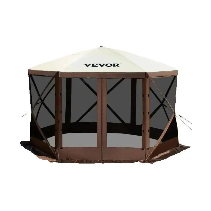 SucceBuy Pop Up Camping Gazebo Six Sided 12x12 or 10x10 Sun Shade Canopy