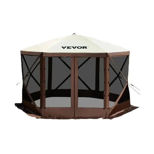 SucceBuy Pop Up Camping Gazebo Six Sided 12x12 or 10x10 Sun Shade Canopy