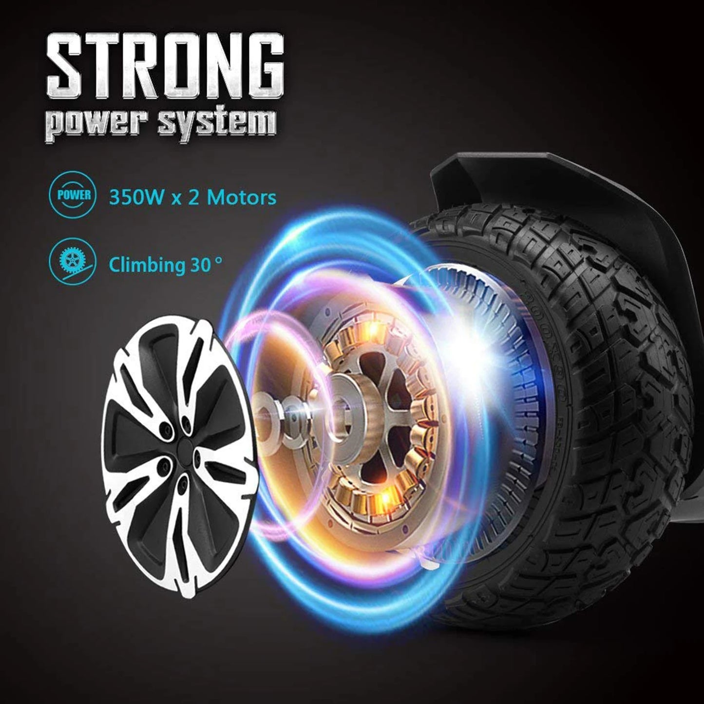 8.5 Inch All Terrain Hoverboard Bluetooth Speakers UL2272 Self Balancing Scooter