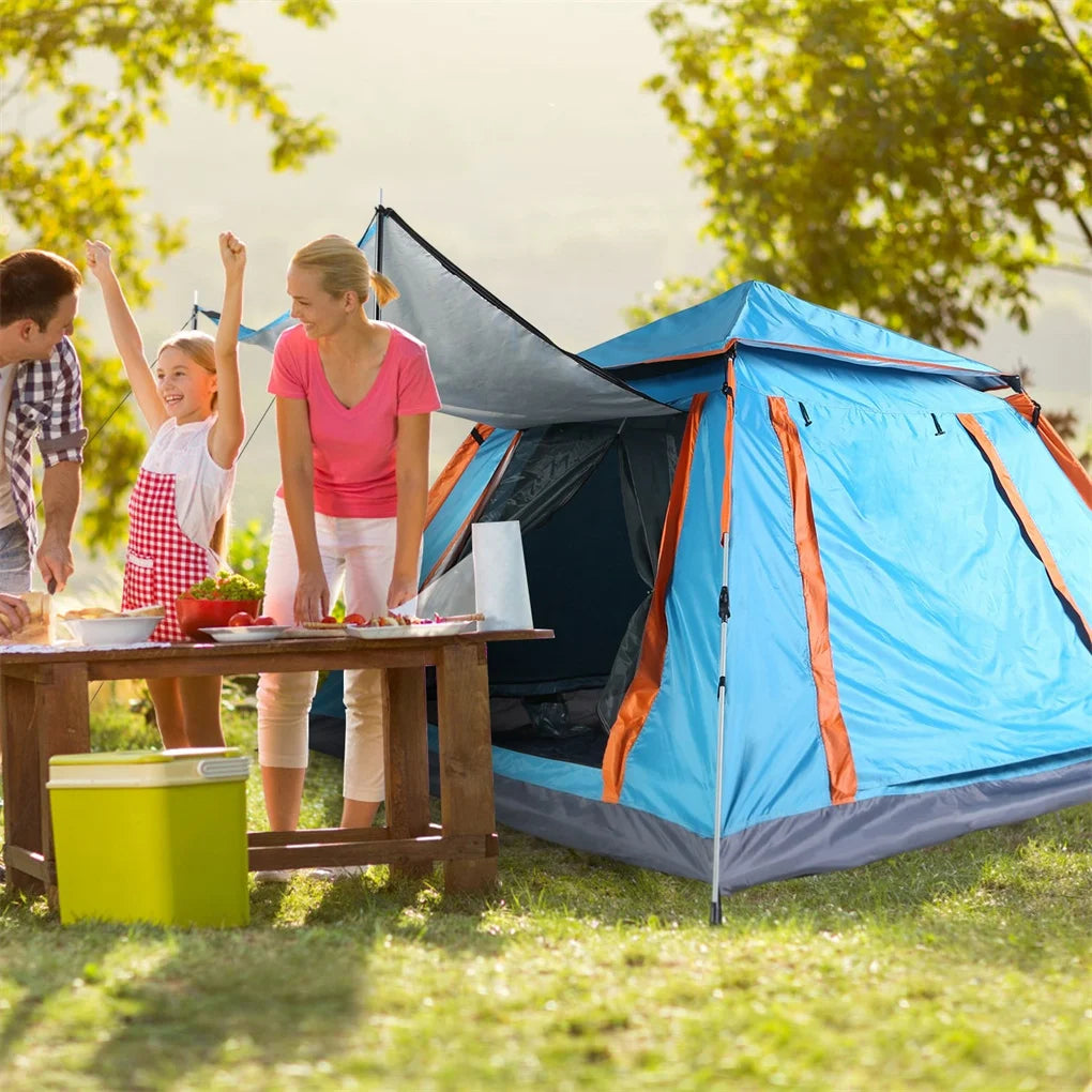 4 To 5 Person Pop Up Camping Tent Instant Setup With Mosquito Net Windows