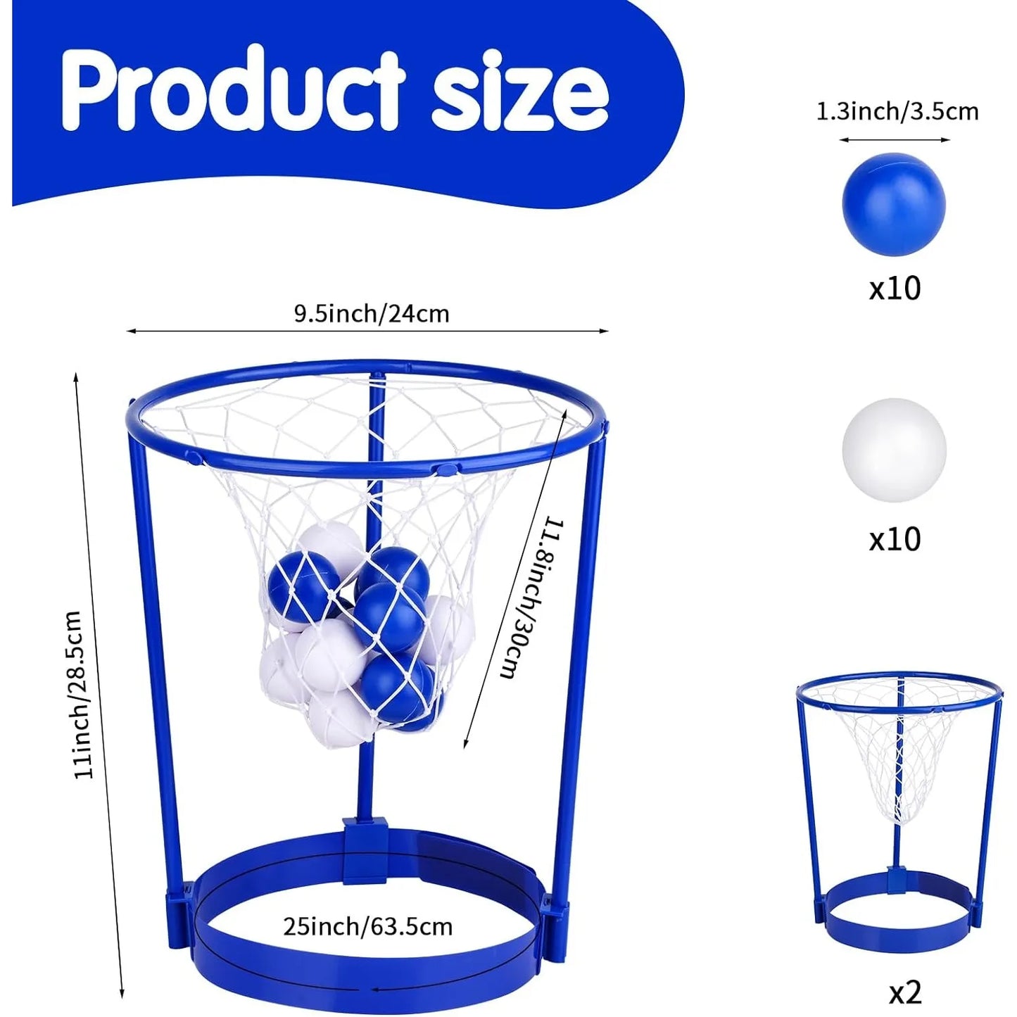 2 Pack Head Hoop Basketball Game Set For Kids And Adults With Adjustable Nets
