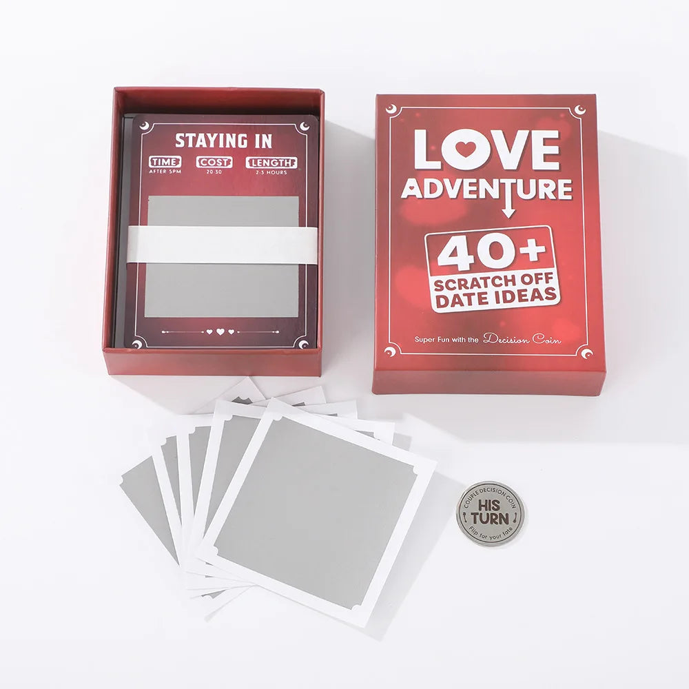 Love Adventure Scratch Off Date Ideas For Couples With Over 40 Cards QR Code Surprises Decision Coin And Blank Cards