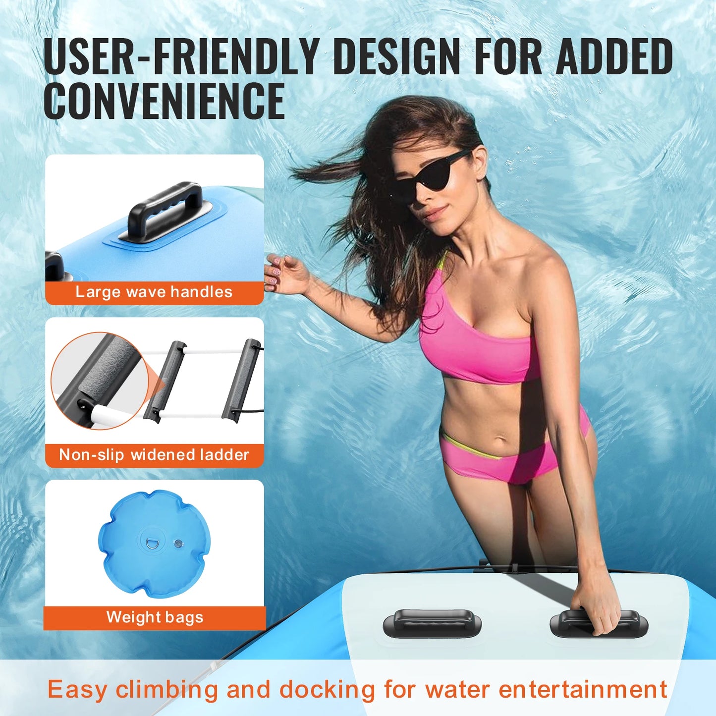 Turn every sunny day into a splashy adventure with this inflatable water bouncer that lets you transform pools, lakes, and beaches into a floating playground.