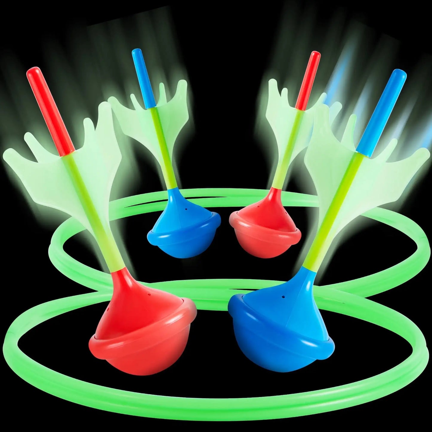 Joyfy Glow in the Dark Lawn Darts Set 6 Pieces Yard Games for Kids and Adults