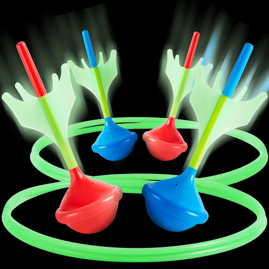 Joyfy Glow in the Dark Lawn Darts Set 6 Pieces Yard Games for Kids and Adults