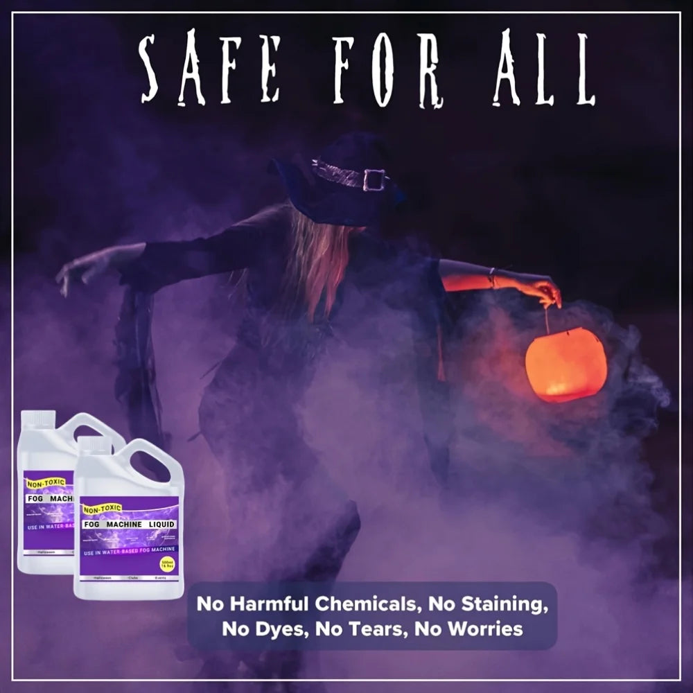 Create dramatic, immersive atmospheres with long-lasting, odorless fog that stays consistent from 400 to 1500 watt machines, helping you stage dramatic scenes, lighting shows, and unforgettable moments.