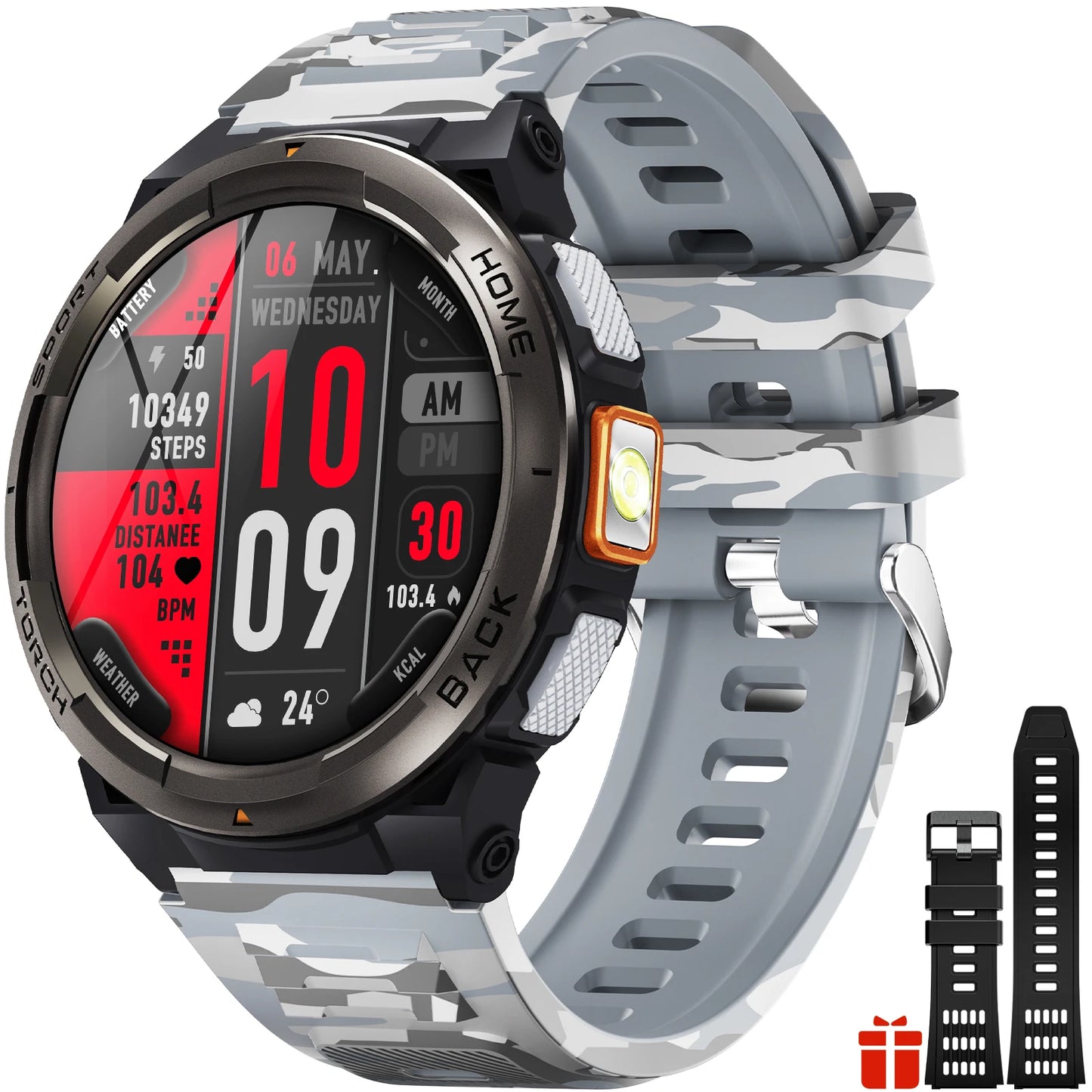 EIGIIS KE5 1.45 Inch Smartwatch With Compass Barometer Altimeter 3ATM Waterproof