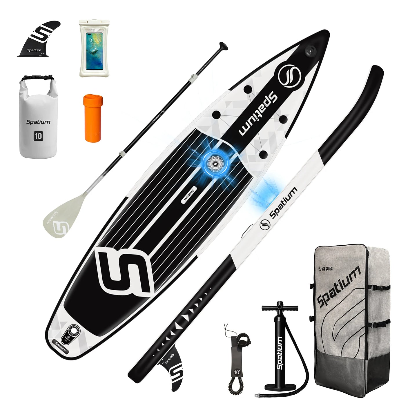 Spatium Touring Inflatable Stand Up Paddle Board With Pump And Backpack