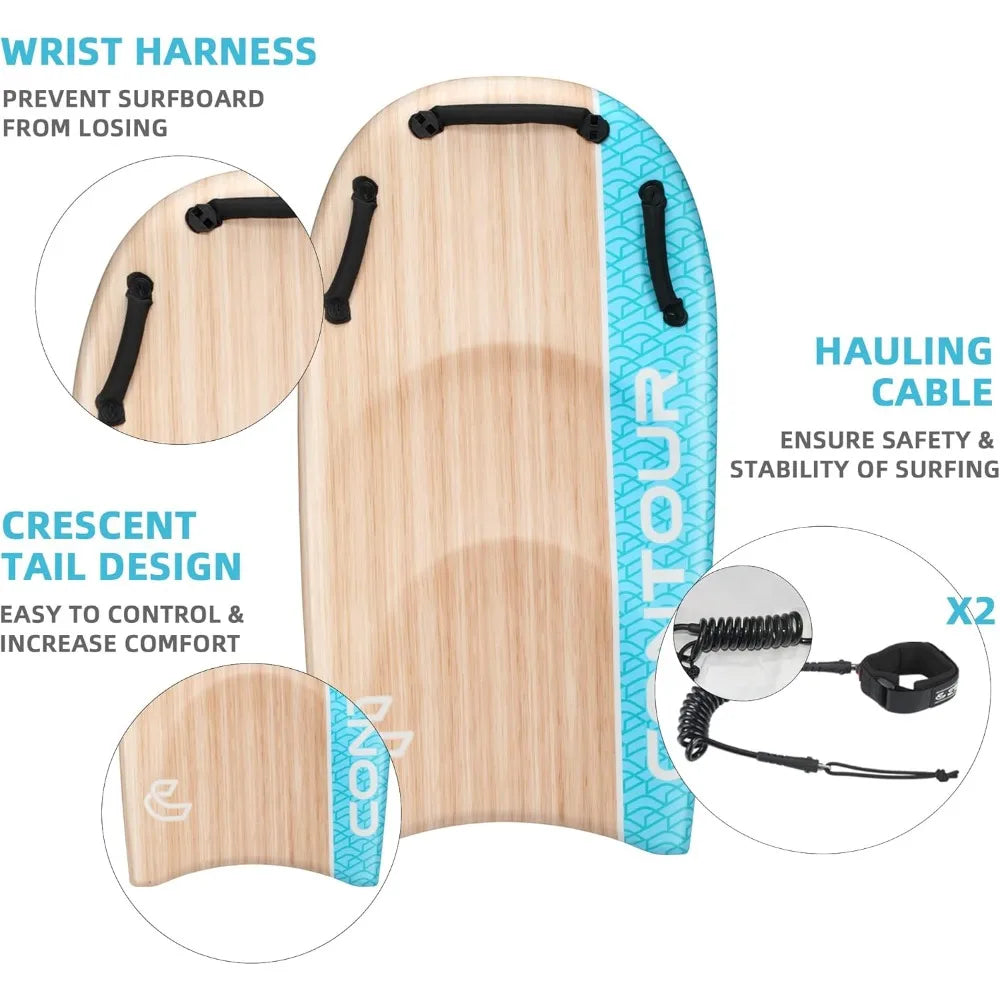 Contour Surf DuoSlider 45'' Body Board Bodyboards with Handles Surfboards