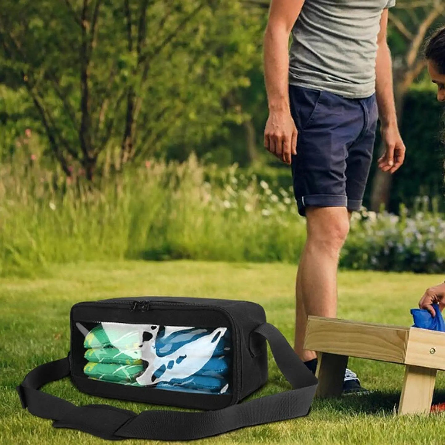 Cornhole Bag Carrying Bag for Tossing Outdoor Fun Corn Hole Bean Bags Holder