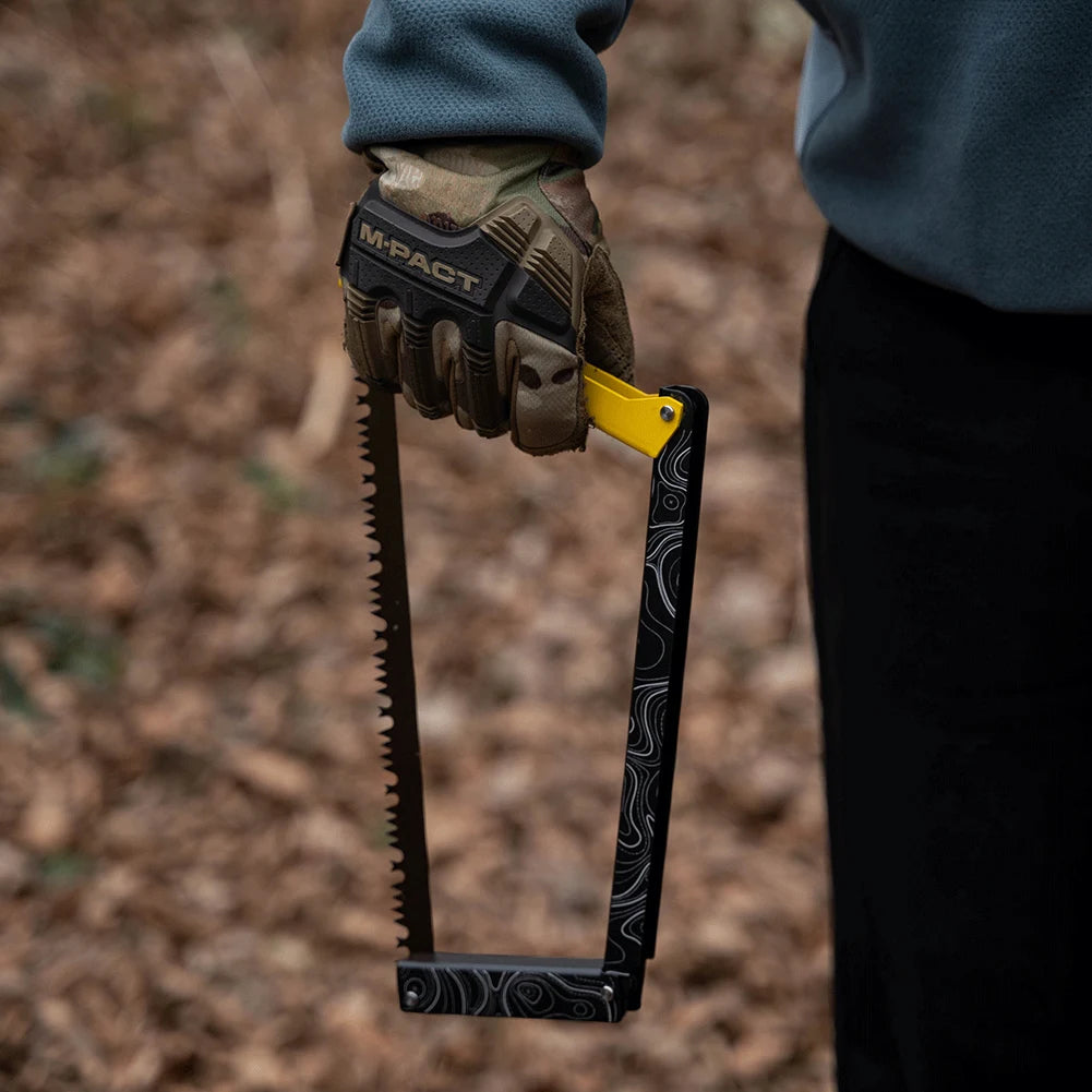 Prepare for every trail and campsite with this compact Folding Saw designed to cut wood quickly and safely for campers and survivalists everywhere.