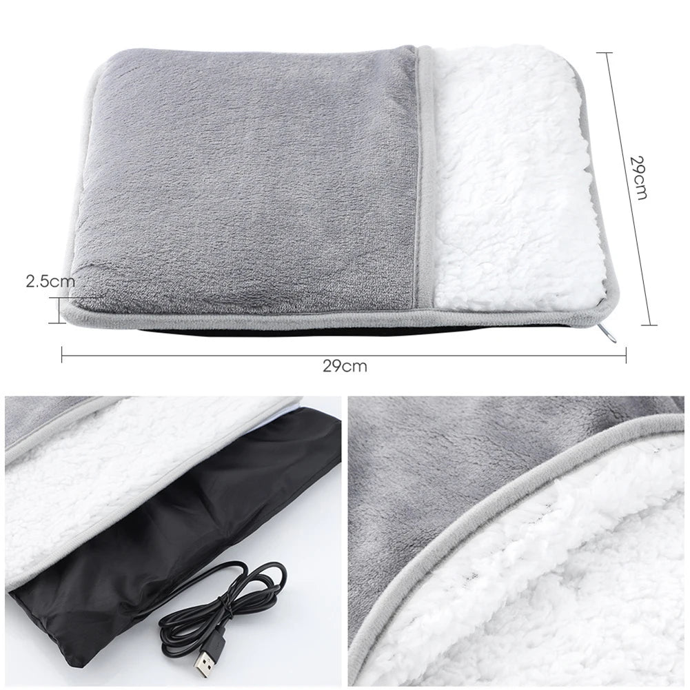 Shunmaii Winter Electric Foot Warmer Heating Pad USB Foot Blanket for Home