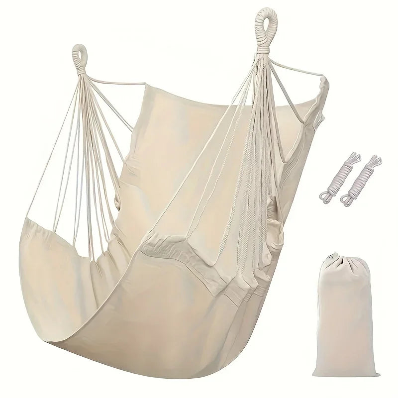 Portable Hammock Swing Chair With Canvas Bed And Storage Bag For Indoor Outdoor