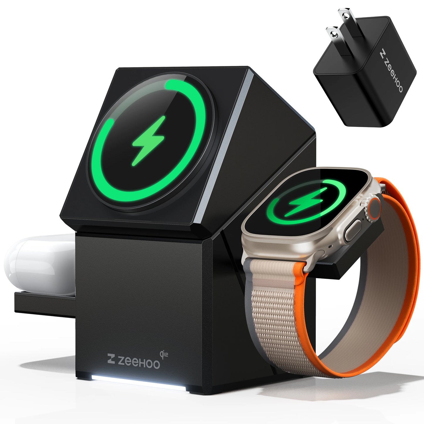 Rotatable Magnetic Wireless Charger Stand for iPhone 12 to 16 iWatch AirPods
