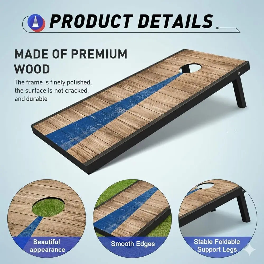 Cornhole Boards Set, 2 Regulation Size 4x2 Ft Cornhole Boards with 8 All-Weather Bean Bags and Carrying Case, Outdoor Corn Hole