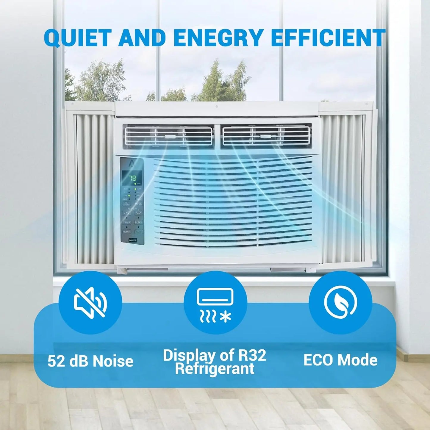 Acekool 6000 BTU Window Air Conditioner With WiFi 250 Sq Ft