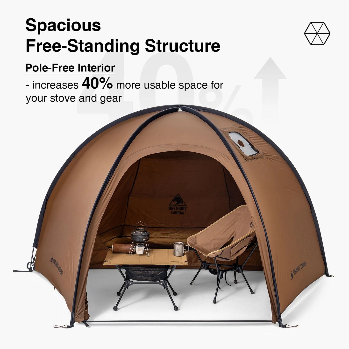 OneTigris Coco Nest Solo Dome Tent With Stove Jack 3000mm Waterproof