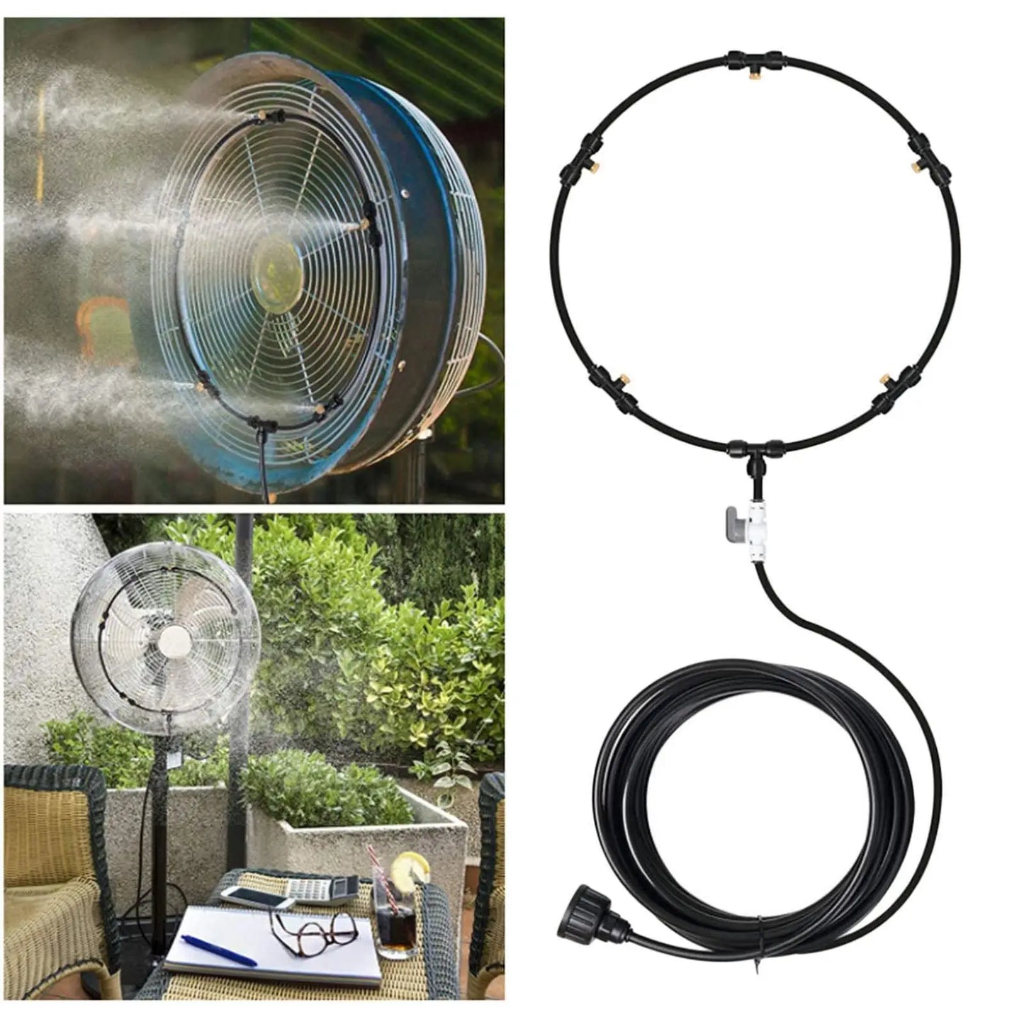 Outdoor Misting System Fan Cooling Kit Three Quarter Inch Connector For Patio