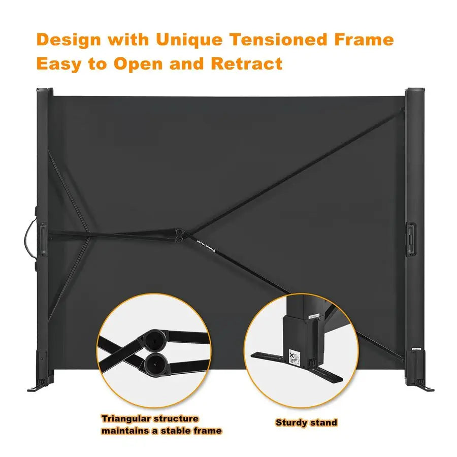 XMSJ 50 Inch Outdoor Projector Screen With Stand Retractable 1.2 Gain