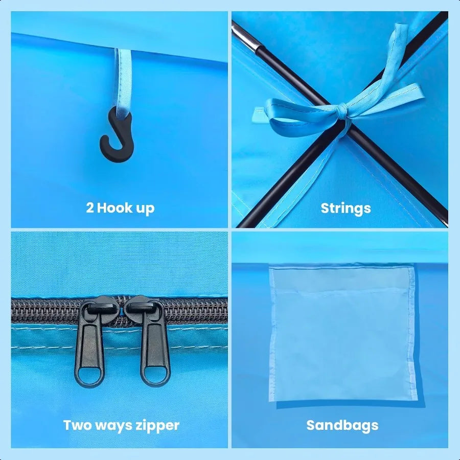 Beach Tent Sun Shelter 46 Person Beach Shade Tent UPF 50 UV Protection