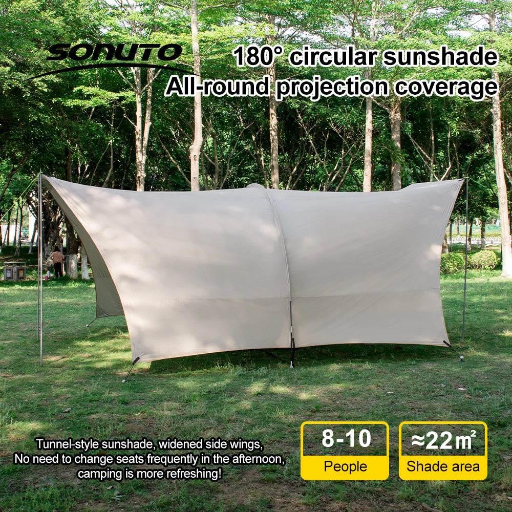 Sonuto Car Awning Tent 210D Waterproof UV Sun Shelter For Outdoor Beach Camping