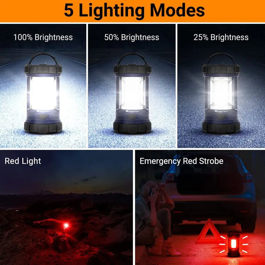 Camping Lantern 3200LM LED With 4600mAh Phone Charger And 5 Light Modes