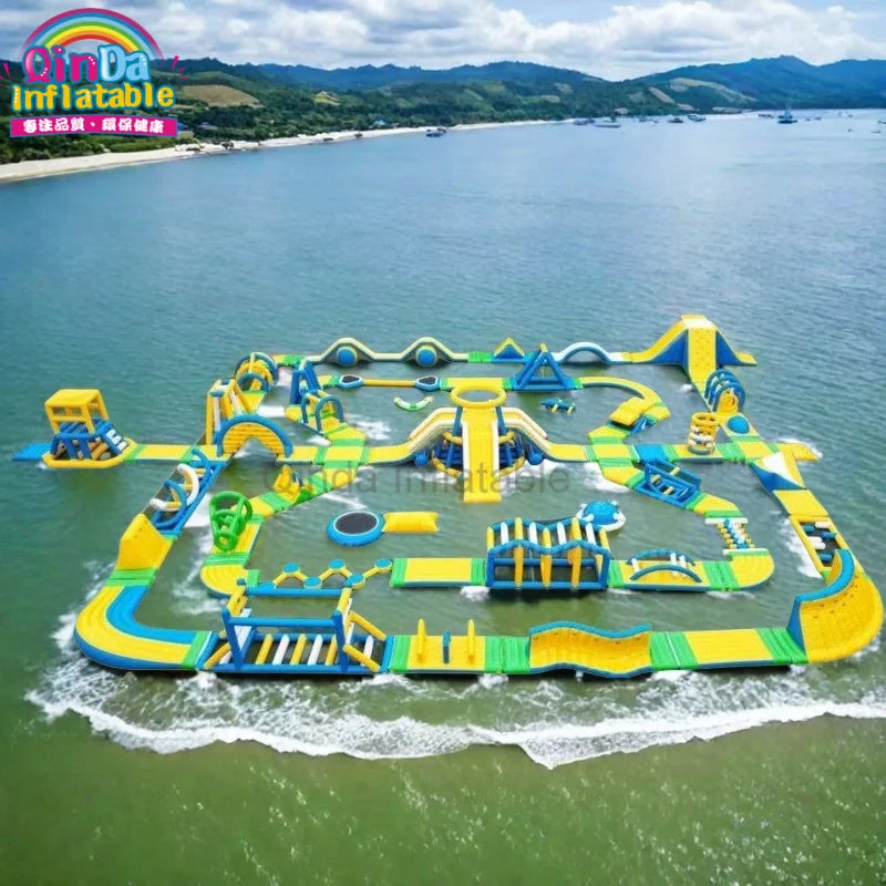 Inflatable Obstacle Course For Lake Water Park Outdoor Fun