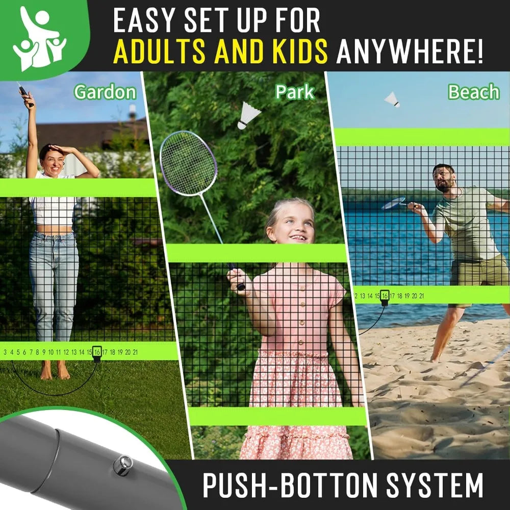 With the Olybeaka 20ft portable badminton net set, you unlock fast setup, sturdy play, and backyard-friendly fun anywhere, rain or shine, for family games, training, and weekend tournaments.