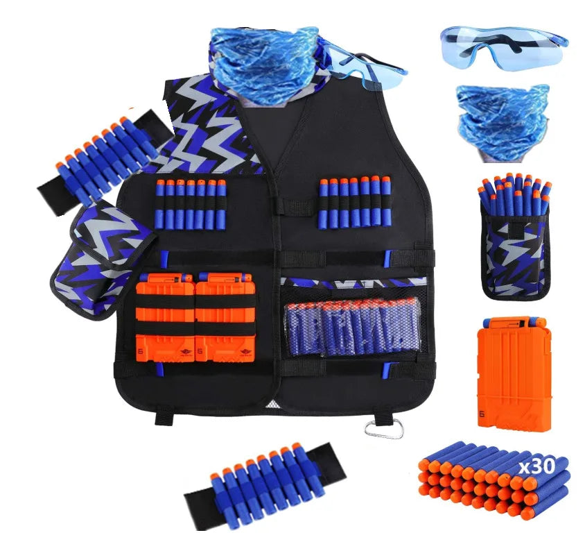 Gear up for action packed Nerf battles with this kid friendly tactical vest kit.