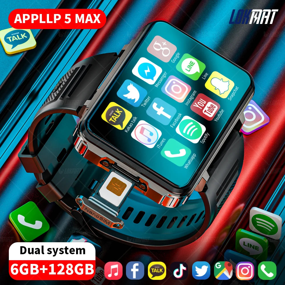 Lokmat Appllp 5 Max Android Watch Phone 4G Calls Dual Camera