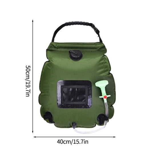 Portable Solar Camping Shower Bag With Switchable Head And Heating