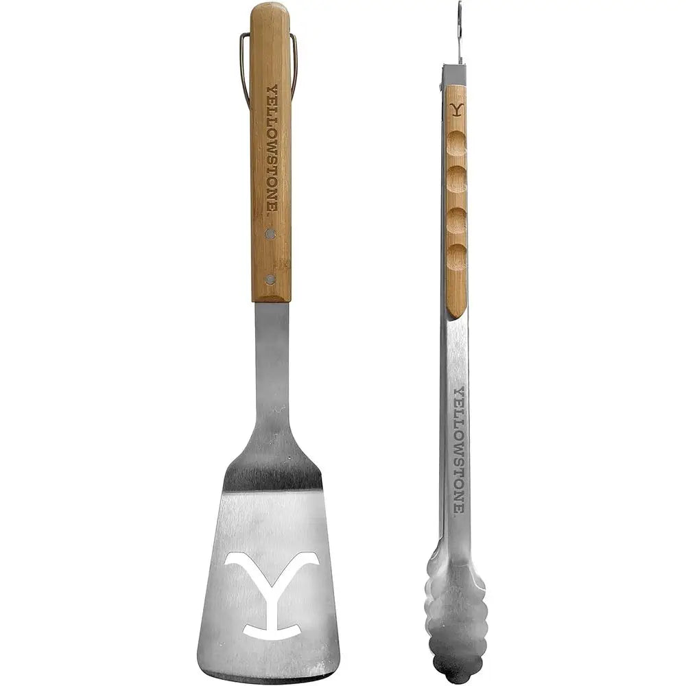 XMSJ 2 Piece BBQ Grill Set With Spatula And Tongs For Grilling