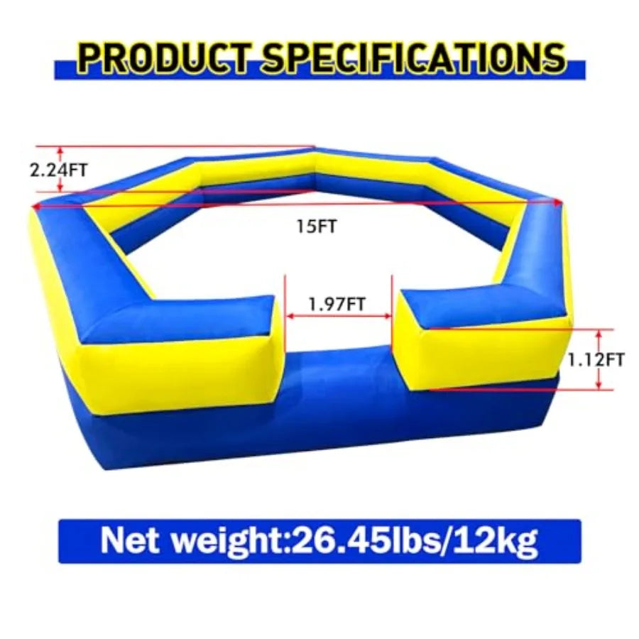 OLOEY 15Ft Inflatable Gaga Ball Pit With Balls For Indoor Outdoor Use Portable