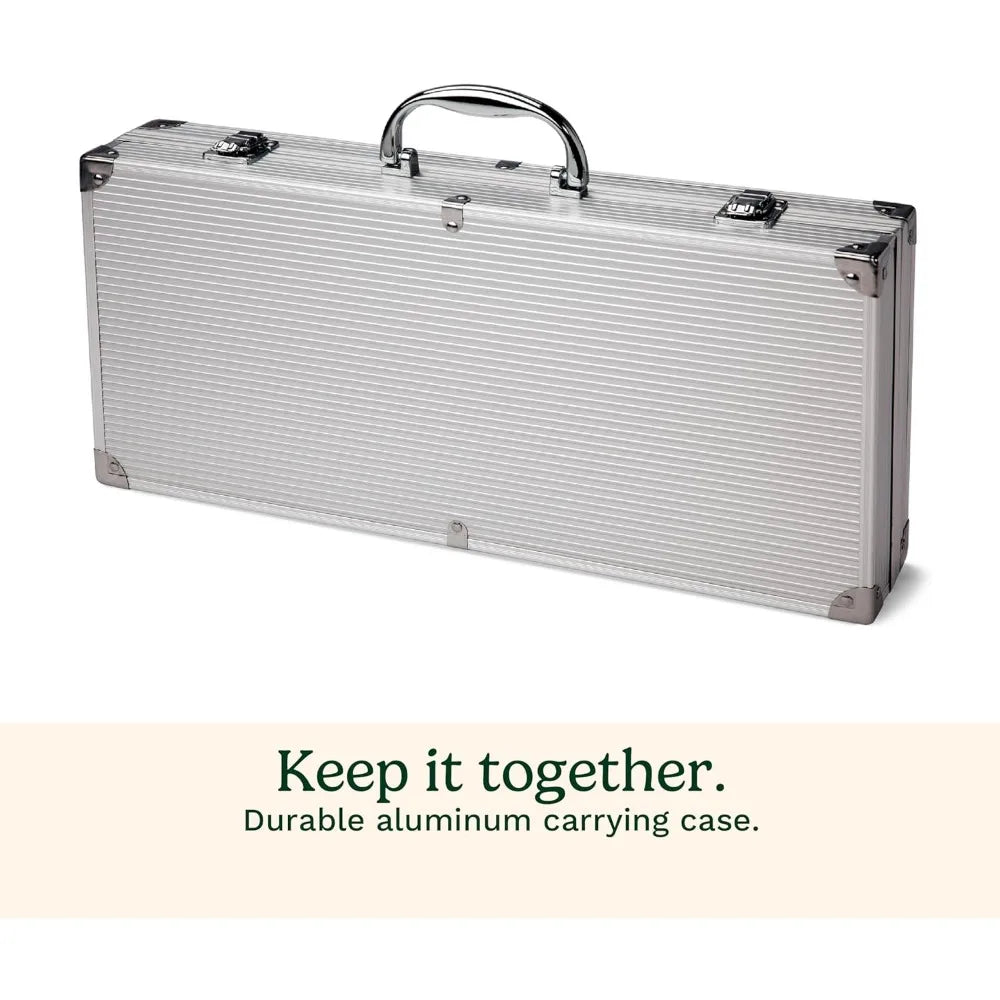 Elevate your outdoor cooking with a premium, 20-piece grill tool set that combines durable stainless steel, thoughtful design, and a rugged aluminum case for effortless organization, storage, and premium gifting potential.