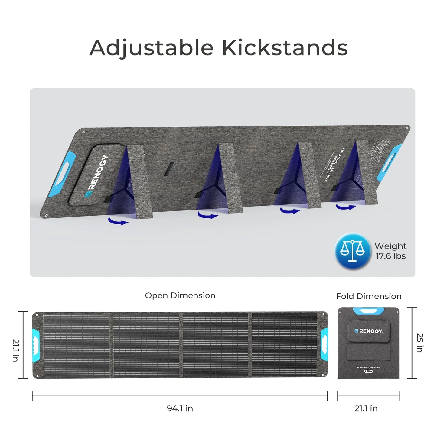Renogy 200W Portable Solar Panel IP65 Waterproof Foldable for RV Camping