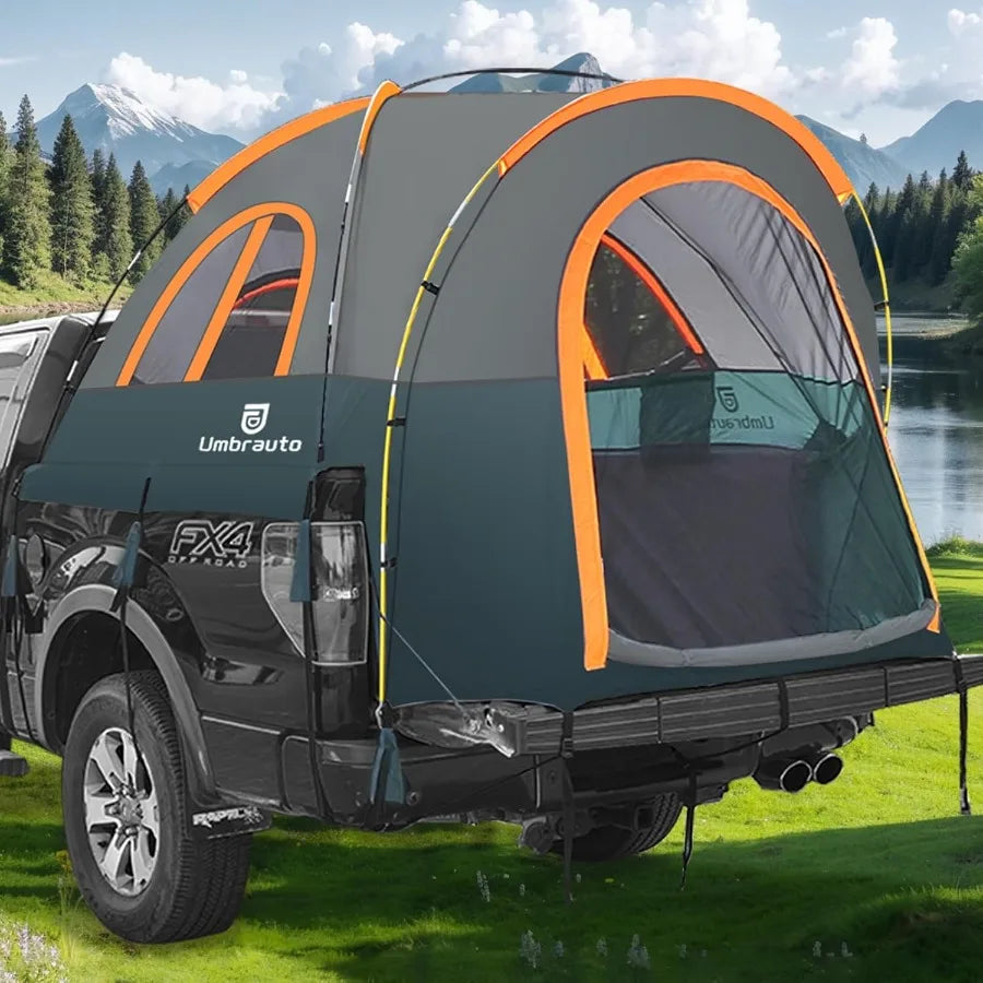 Turn your pickup into a portable campsite in minutes with this 5.56ft truck bed tent that stands up to rain and rugged terrain.