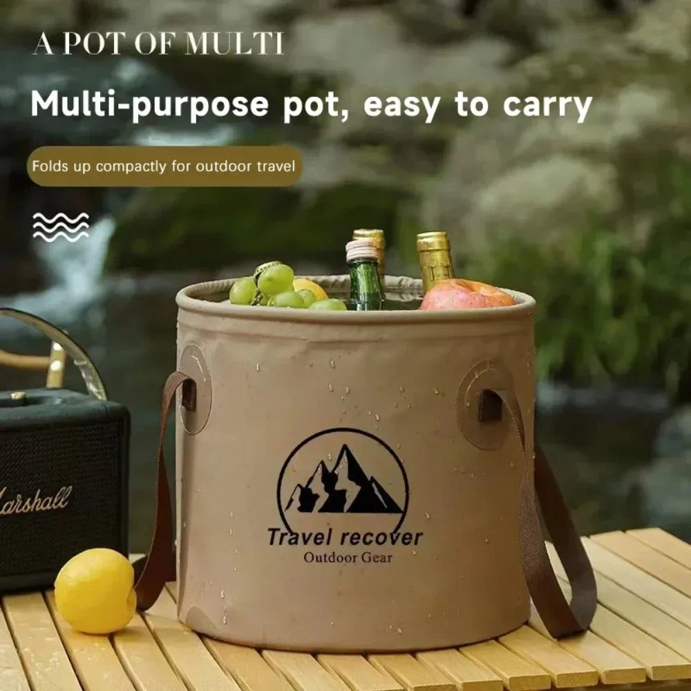 Meet your ultimate foldable bucket for outdoor chores and travel, a compact sink and storage solution wherever you roam.