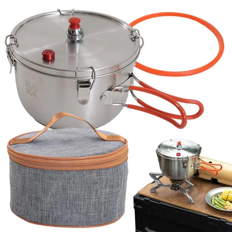 Camping Stainless Steel Pressure Cooker Pot Multi Function Stove Top