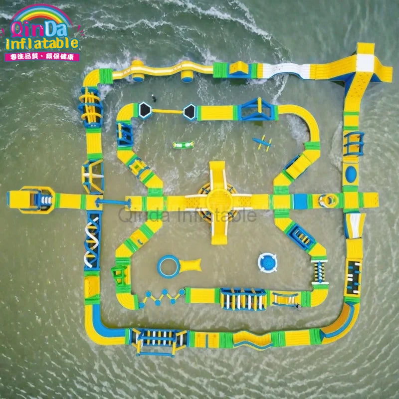 Inflatable Obstacle Course For Lake Water Park Outdoor Fun