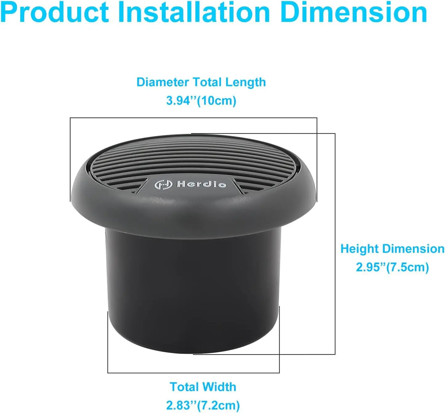 Herdio 160W 3 Inch Marine Boat Waterproof Bluetooth Speaker For ATV UTV Outdoor