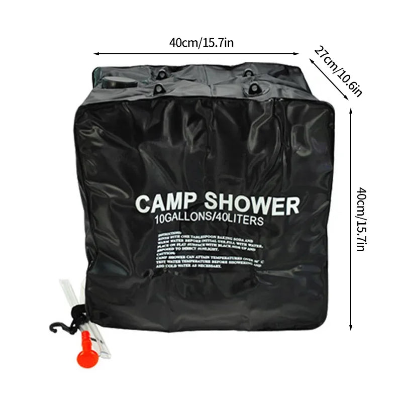 Portable Solar Camping Shower Bag With Switchable Head And Heating