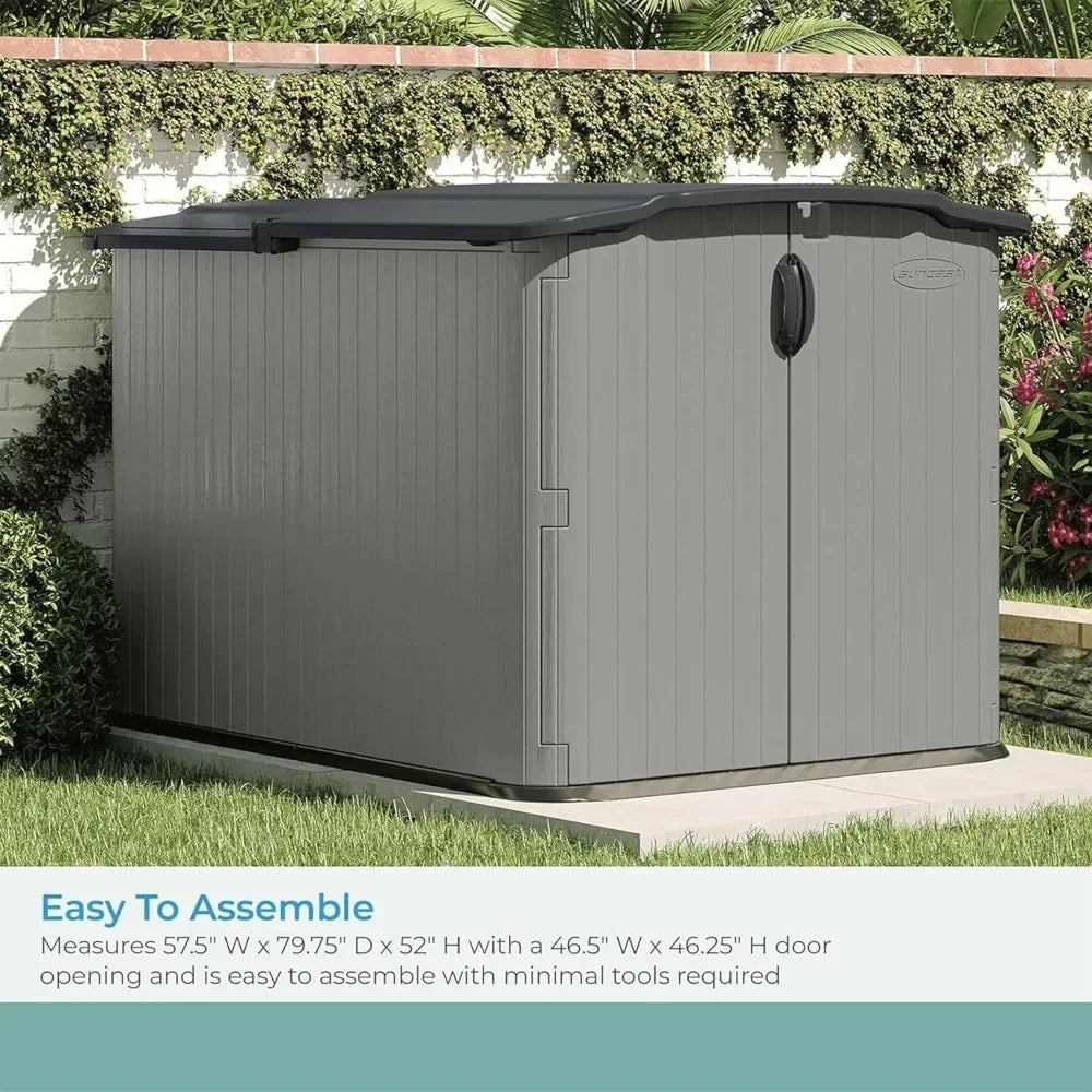Customizable Glidetop Horizontal Outdoor Storage Shed With Pad Lockable Lid