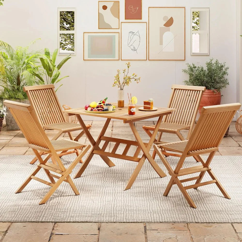 Elevate your outdoor meals with a stylish folding 36 inch patio dining table crafted from durable acacia wood, designed for simple setup, space saving storage, and versatile use.