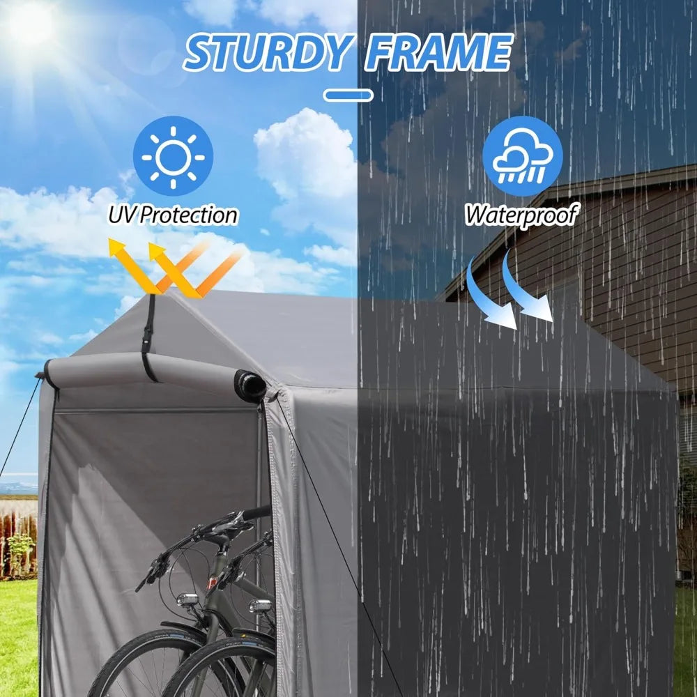 Protect your outdoor gear with a sturdy, portable storage shelter that accommodates bikes, lawnmowers, garden tools, and seasonal equipment, while staying easy to move and set up anywhere you need it.