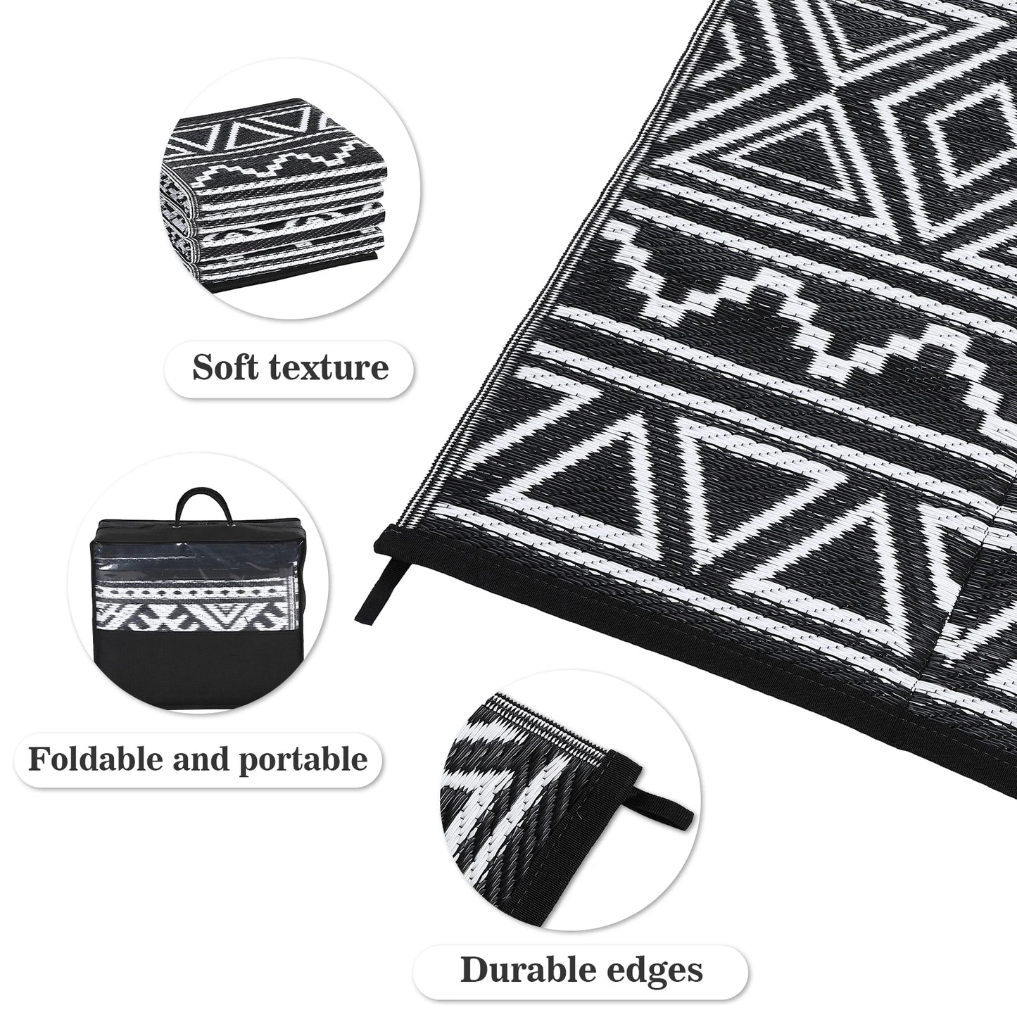 Upgrade your outdoor space with Studyset's weatherproof rug that brings boho charm, vibrant color, and practical durability to any patio, deck, or campsite, enduring sun, rain, and everyday use with easy care.