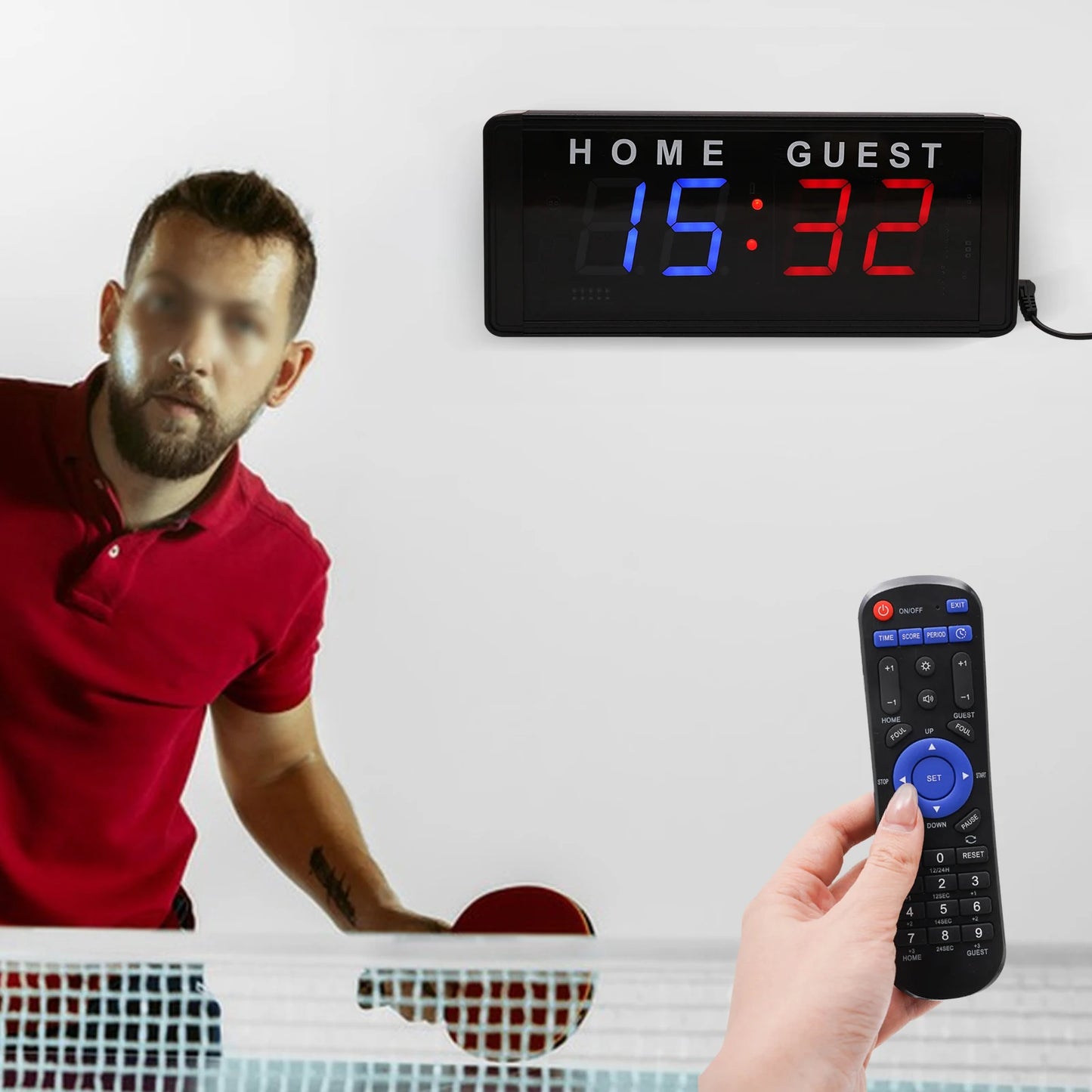 4-Digit LED Scoreboard Remote For Badminton Volleyball Ping Pong Table Tennis