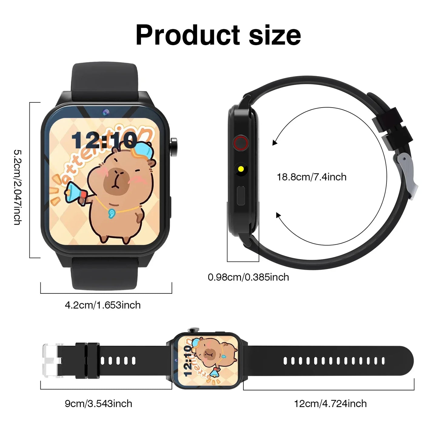 Odelettevcy Kids Smart Watch With 18 Games Camera Waterproof Sleep Monitoring
