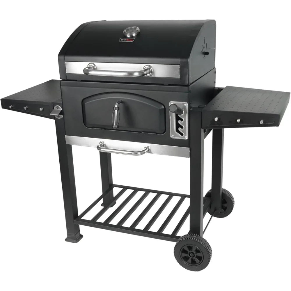 Grill Boss 24 Inch Charcoal BBQ Grill With Built In Thermometer Black